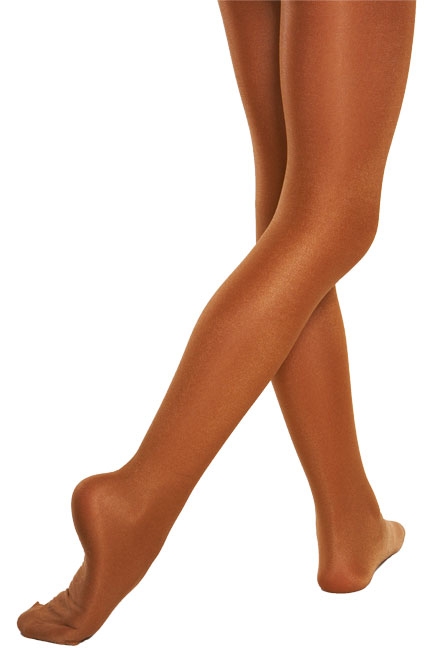 Capezio Girls Shimmer Footed Dance Tights - Light Toast