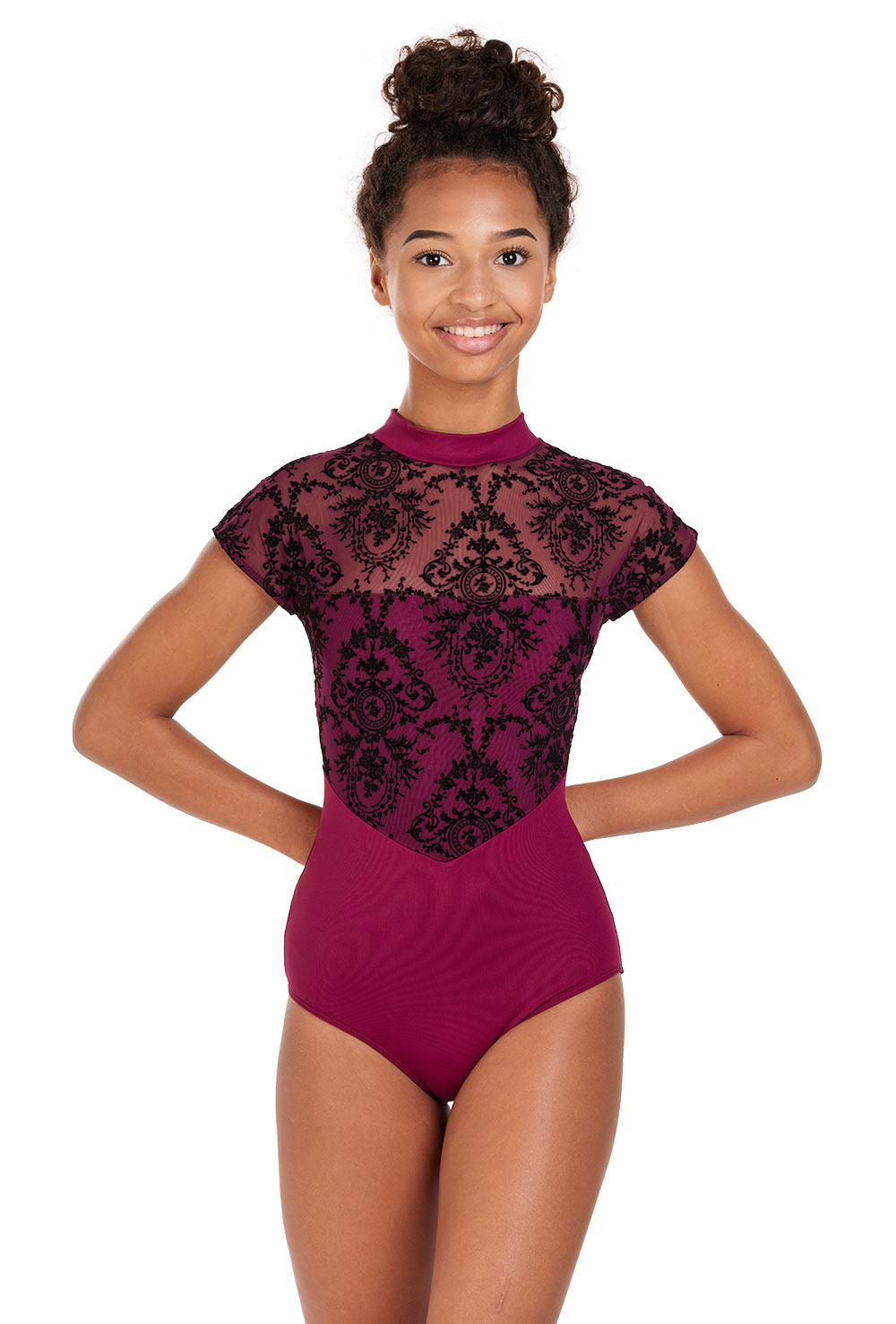 So Danca Marie Lace Cap Sleeve Leotard with Open Back L2599