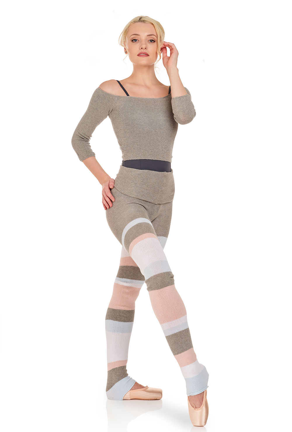 Intermezzo Panlongband- Striped Knit Warm-Up Pants 5301 - Porselli Dancewear
