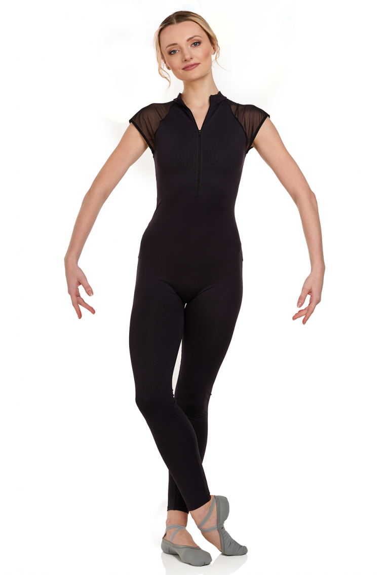 Intermezzo Scuba Mesh Unitard with Zip Front at Porselli Dancewear